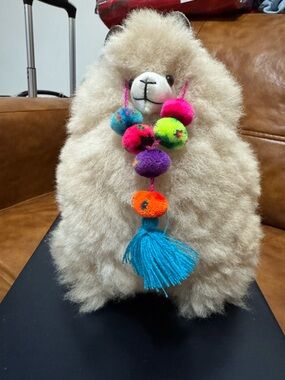 Plush Alpaca  lucky Pom-Pom Tassel - Multicolor REAL BABY ALPACA FUR❤️